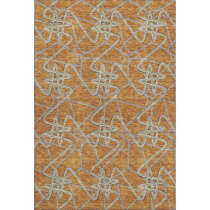 Premium Machine Washable Mayfield AMF947 Terracotta 9' x 12' Rug