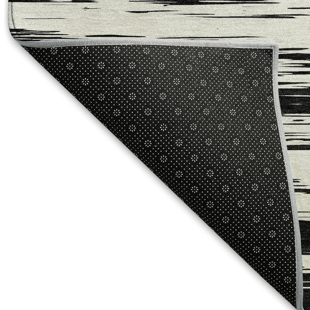 Premium Machine Washable Mayfield AMF951 Black 5' x 7'6" Rug