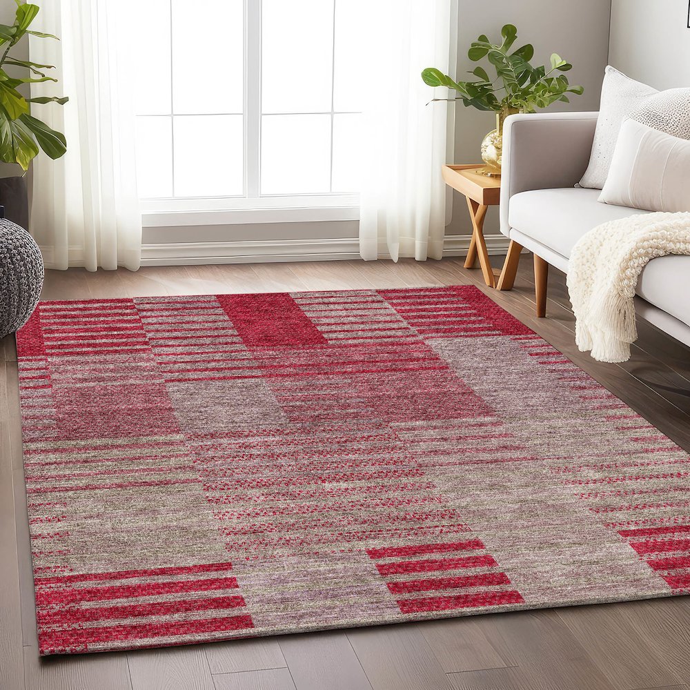 Premium Machine Washable Mayfield AMF954 Garnet 9' x 12' Rug