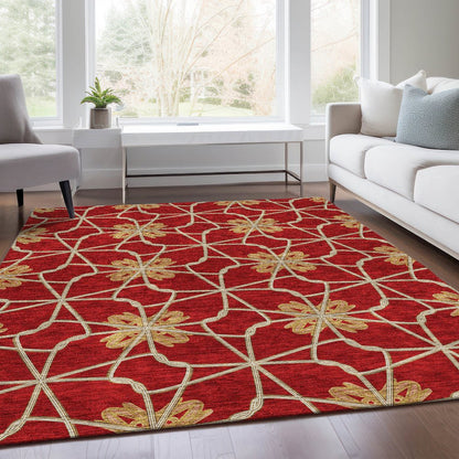 Premium Machine Washable Mayfield AMF958 Paprika 9' x 12' Rug