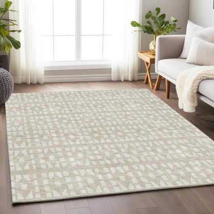 Premium Machine Washable Mayfield AMF963 Beige 9' x 12' Rug