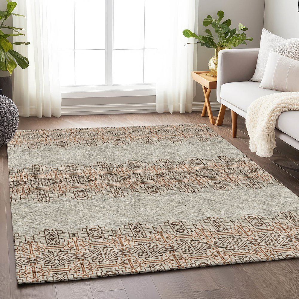 Premium Machine Washable Mayfield AMF970 Brown 9' x 12' Rug