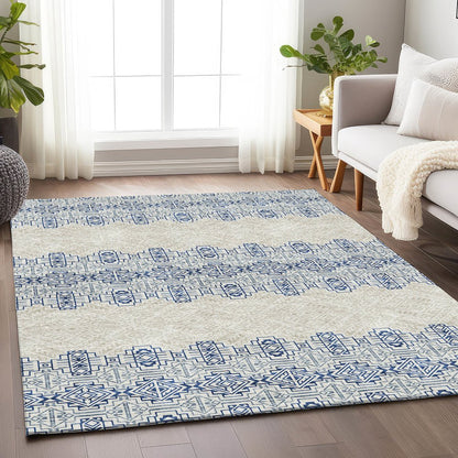 Premium Machine Washable Mayfield AMF970 Navy 9' x 12' Rug