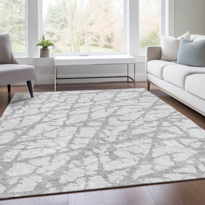 Premium Machine Washable Mayfield AMF972 Silver 9' x 12' Rug