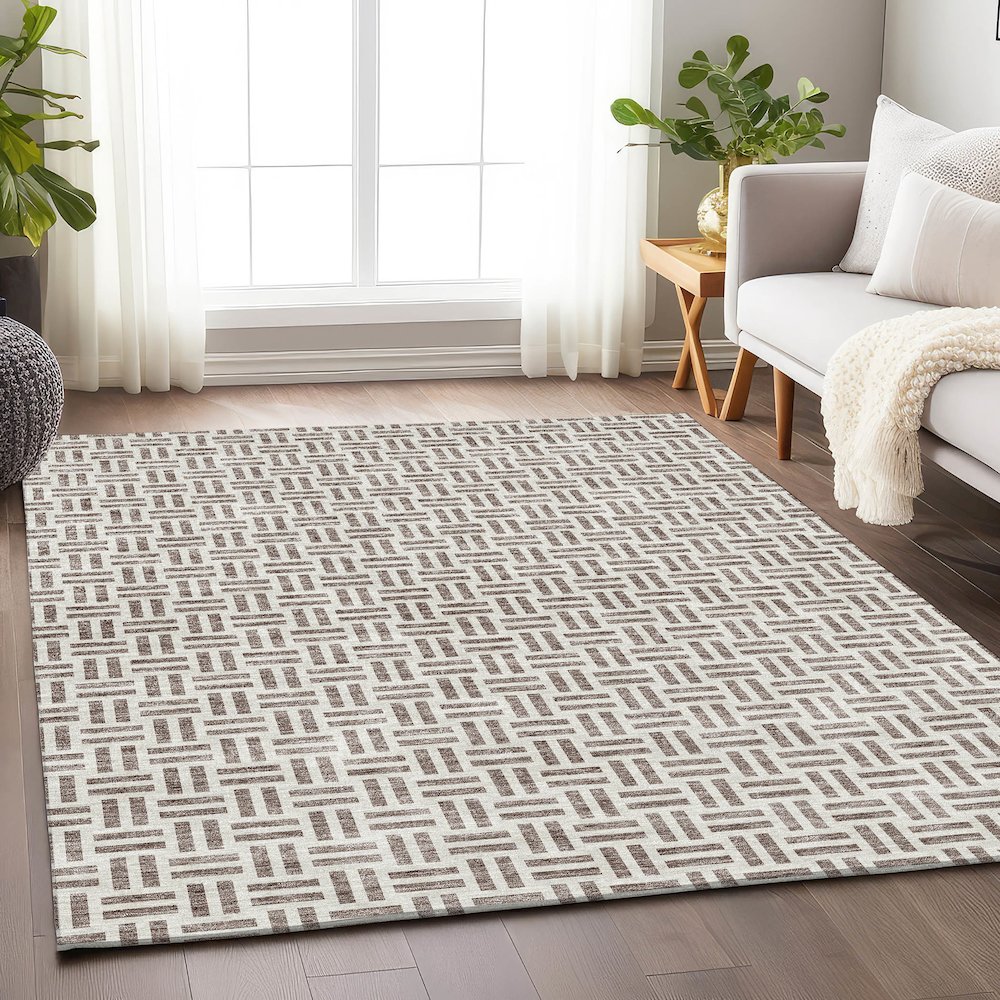 Premium Machine Washable Mayfield AMF978 Taupe 9' x 12' Rug