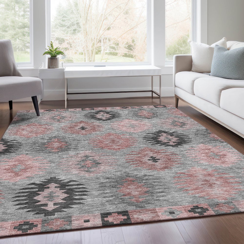 Premium Machine Washable Mayfield AMF983 Gray 9' x 12' Rug