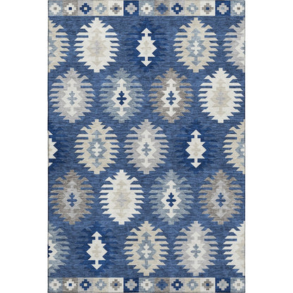 Premium Machine Washable Mayfield AMF983 Navy 9' x 12' Rug
