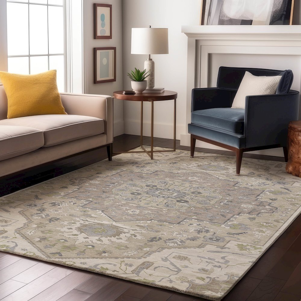 Premium Machine Washable Mayfield AMF985 Ivory 9' x 12' Rug