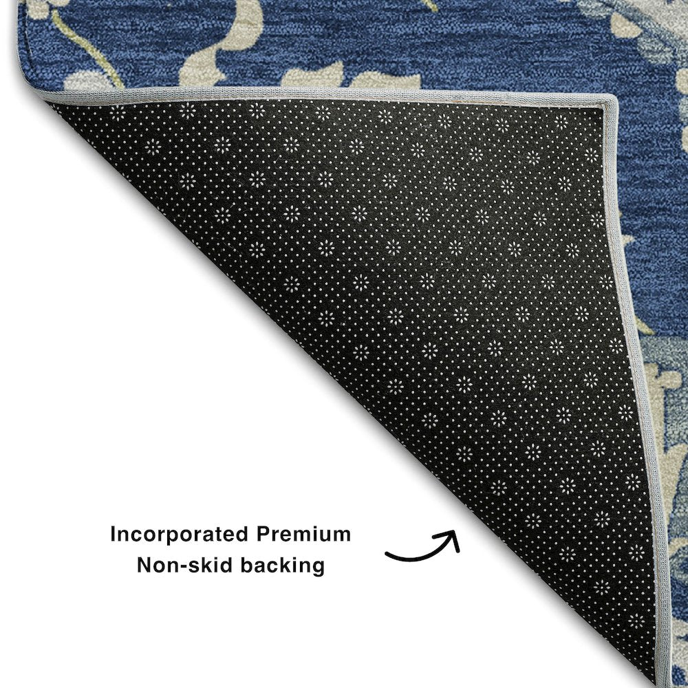 Premium Machine Washable Mayfield AMF985 Navy 5' x 7'6" Rug