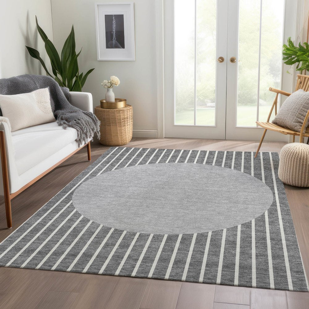 Premium Machine Washable Mayfield AMF994 Gray 9' x 12' Rug