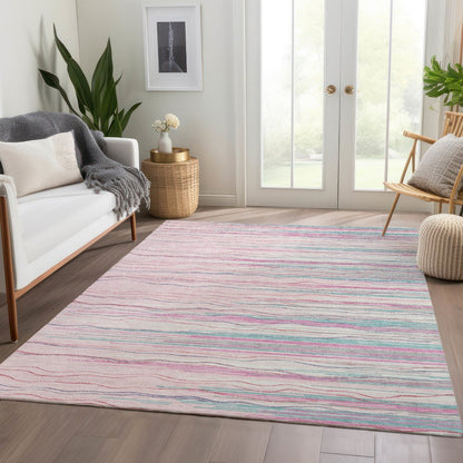 Premium Machine Washable Mayfield AMF996 Pink 9' x 12' Rug