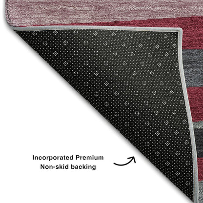 Premium Machine Washable Mayfield AMF997 Burgundy 5' x 7'6" Rug