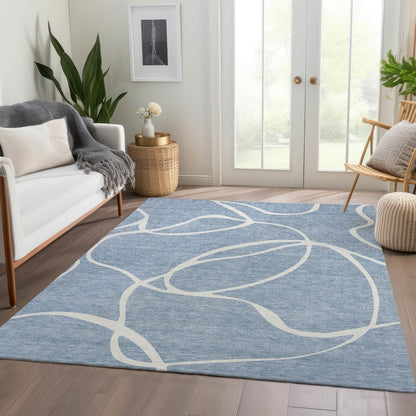 Premium Machine Washable Mayfield AMF999 Denim 9' x 12' Rug