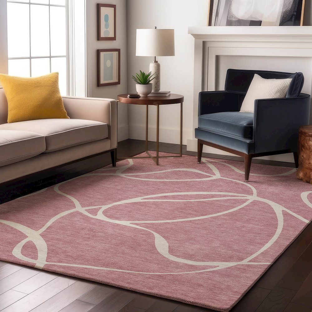 Premium Machine Washable Mayfield AMF999 Pink 9' x 12' Rug