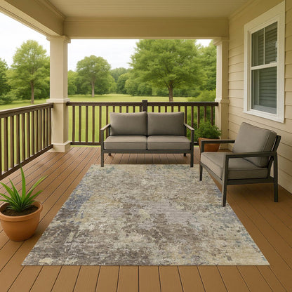 Luxury Washable Indoor/Outdoor Bresca Beige 9' x 12' Rug