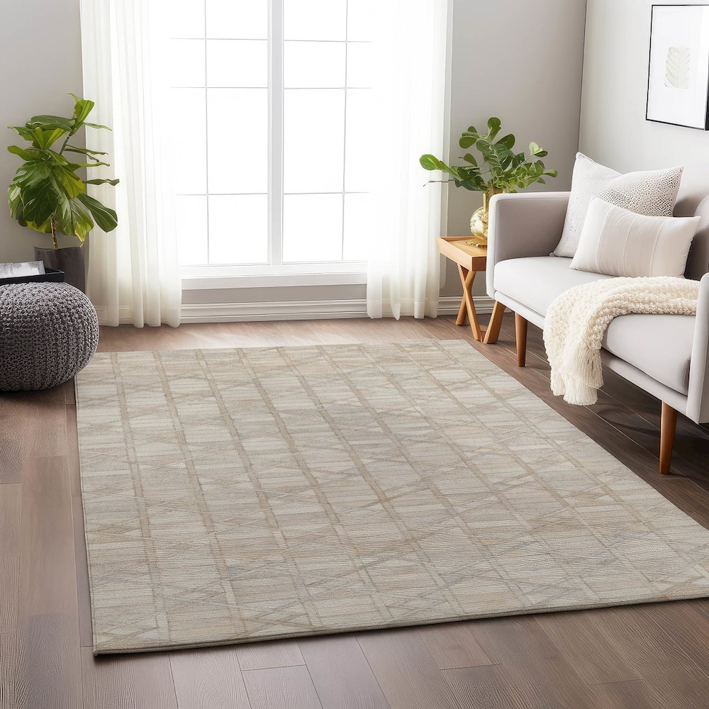 Luxury Washable Indoor/Outdoor Bozeman Linen 9' x 12' Rug