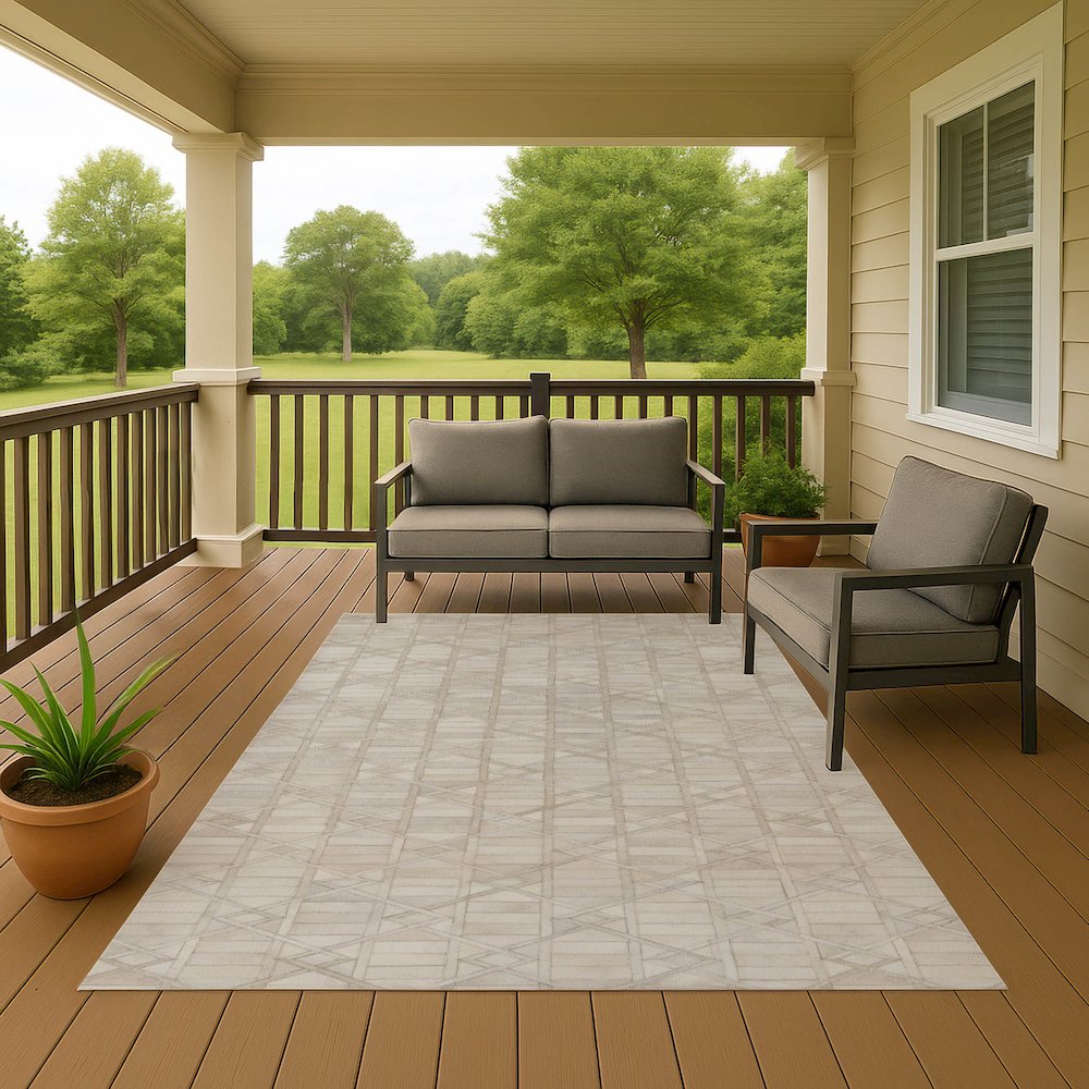 Luxury Washable Indoor/Outdoor Bozeman Linen 9' x 12' Rug