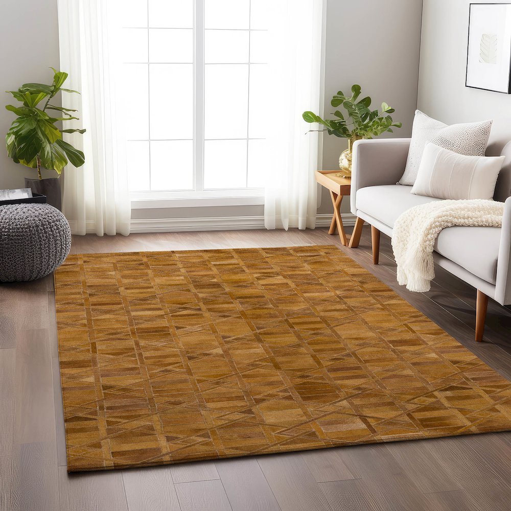 Luxury Washable Indoor/Outdoor Bozeman Rust 9' x 12' Rug
