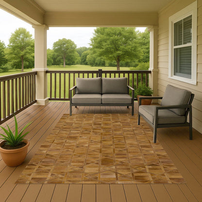 Luxury Washable Indoor/Outdoor Bozeman Rust 9' x 12' Rug