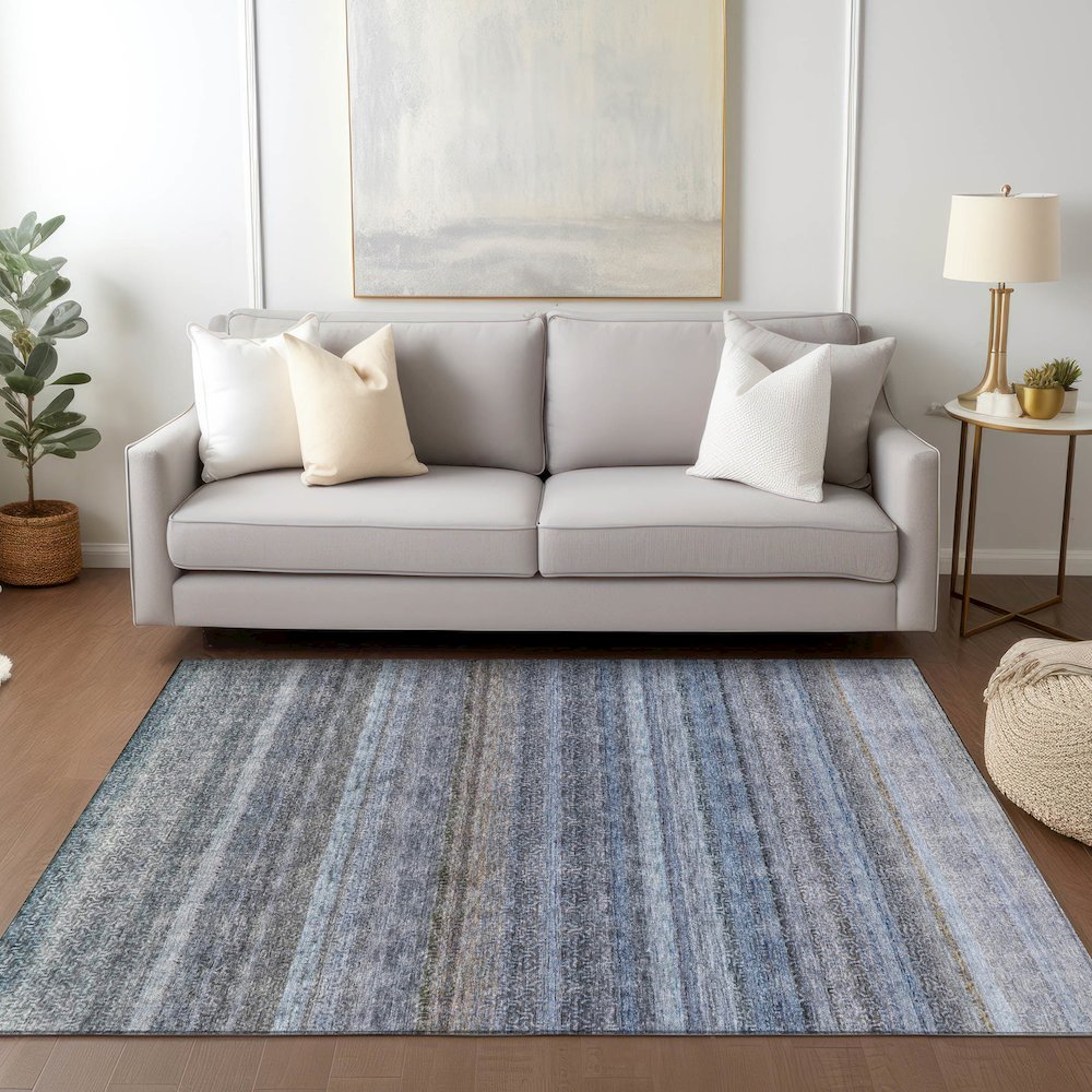 Luxury Washable Indoor/Outdoor Burano Blue 9' x 12' Rug