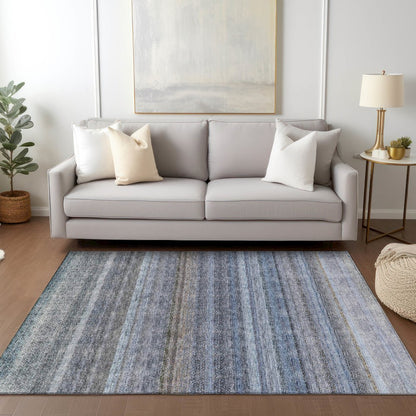 Luxury Washable Indoor/Outdoor Burano Blue 9' x 12' Rug