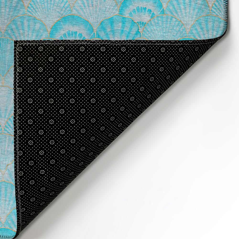 Indoor/Outdoor Seabreeze SZ2 Teal Washable 5' x 7'6" Rug