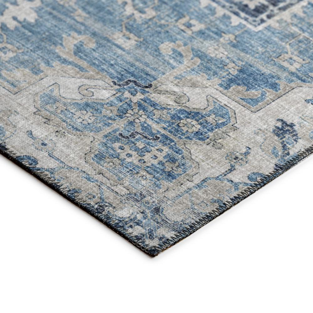 Indoor/Outdoor Marbella MB3 Denim Washable 2'3" x 12' Runner Rug
