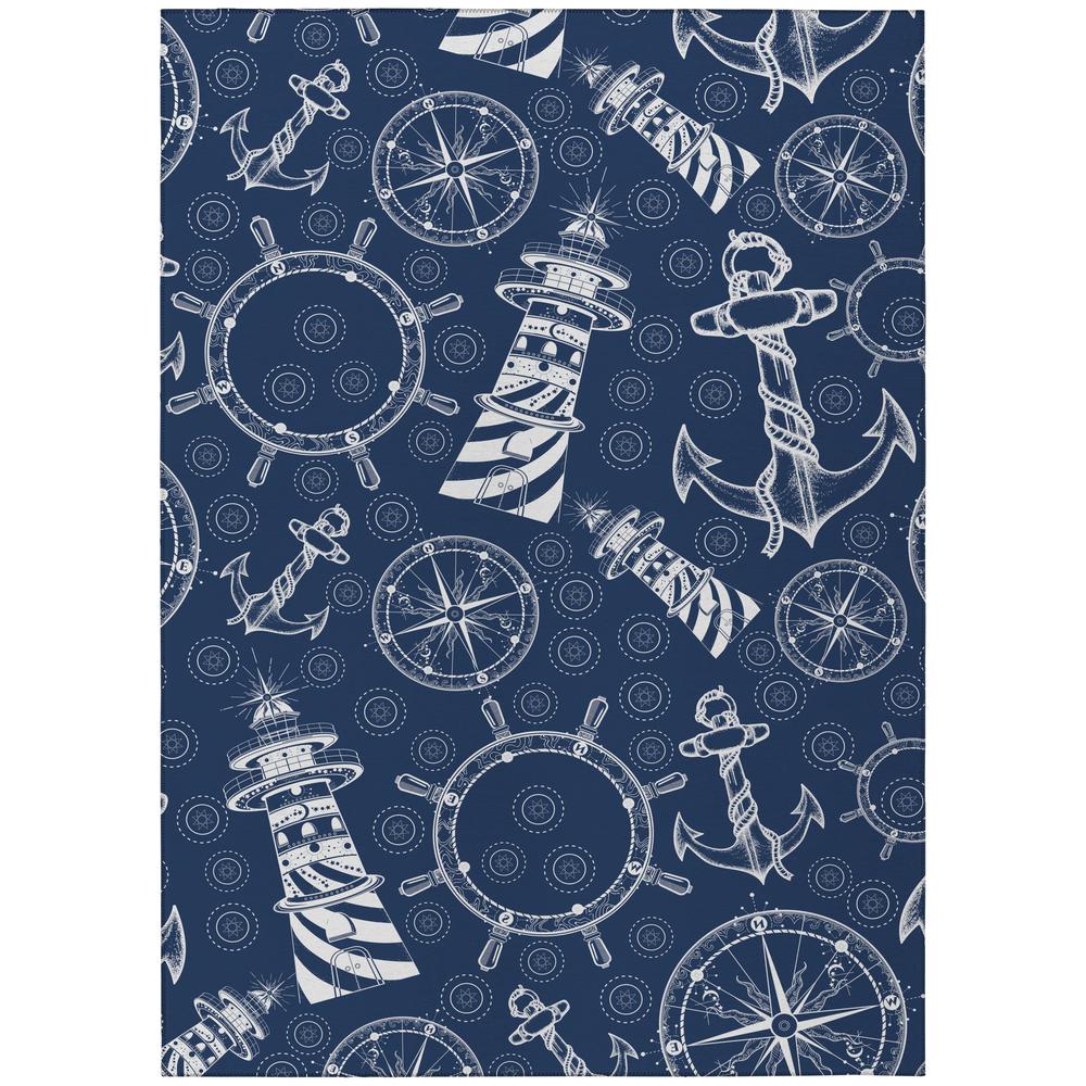 Indoor/Outdoor Harpswell AHP39 Blue Washable 9' x 12' Rug