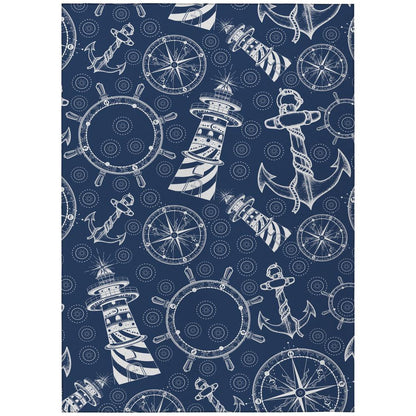 Indoor/Outdoor Harpswell AHP39 Blue Washable 9' x 12' Rug