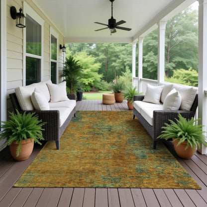 Luxury Washable Indoor/Outdoor Kochi Copper 9' x 12' Rug