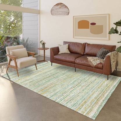 Luxury Washable Indoor/Outdoor Kochi Mint 9' x 12' Rug
