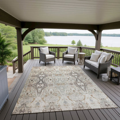 Indoor/Outdoor Karaj Linen 9' x 12' Rug