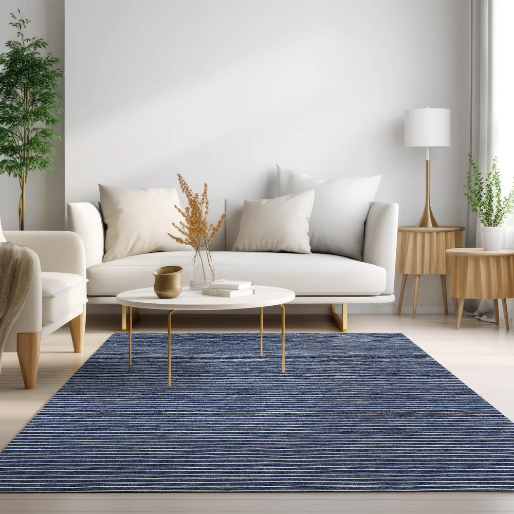 Indoor/Outdoor Laidley LA1 Navy Washable 9' x 12' Rug