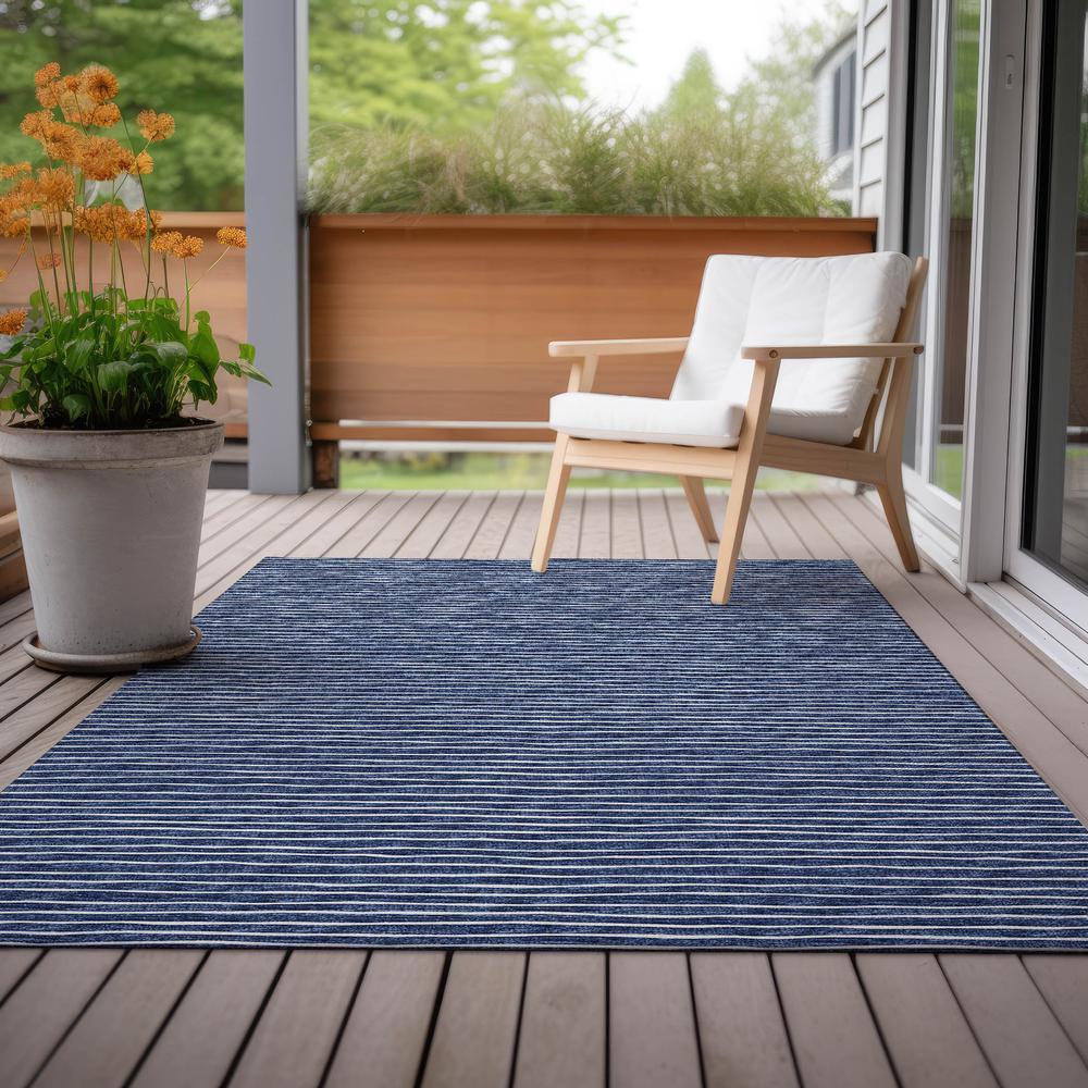 Indoor/Outdoor Laidley LA1 Navy Washable 9' x 12' Rug