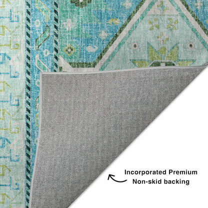 Luxury Washable Lorenzo Mint 5' x 7'6" Rug