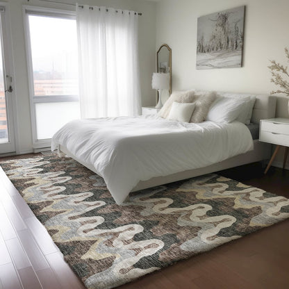 Luxury Washable Lorenzo Charcoal 9' x 12' Rug