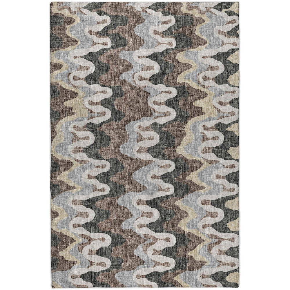 Luxury Washable Lorenzo Charcoal 9' x 12' Rug
