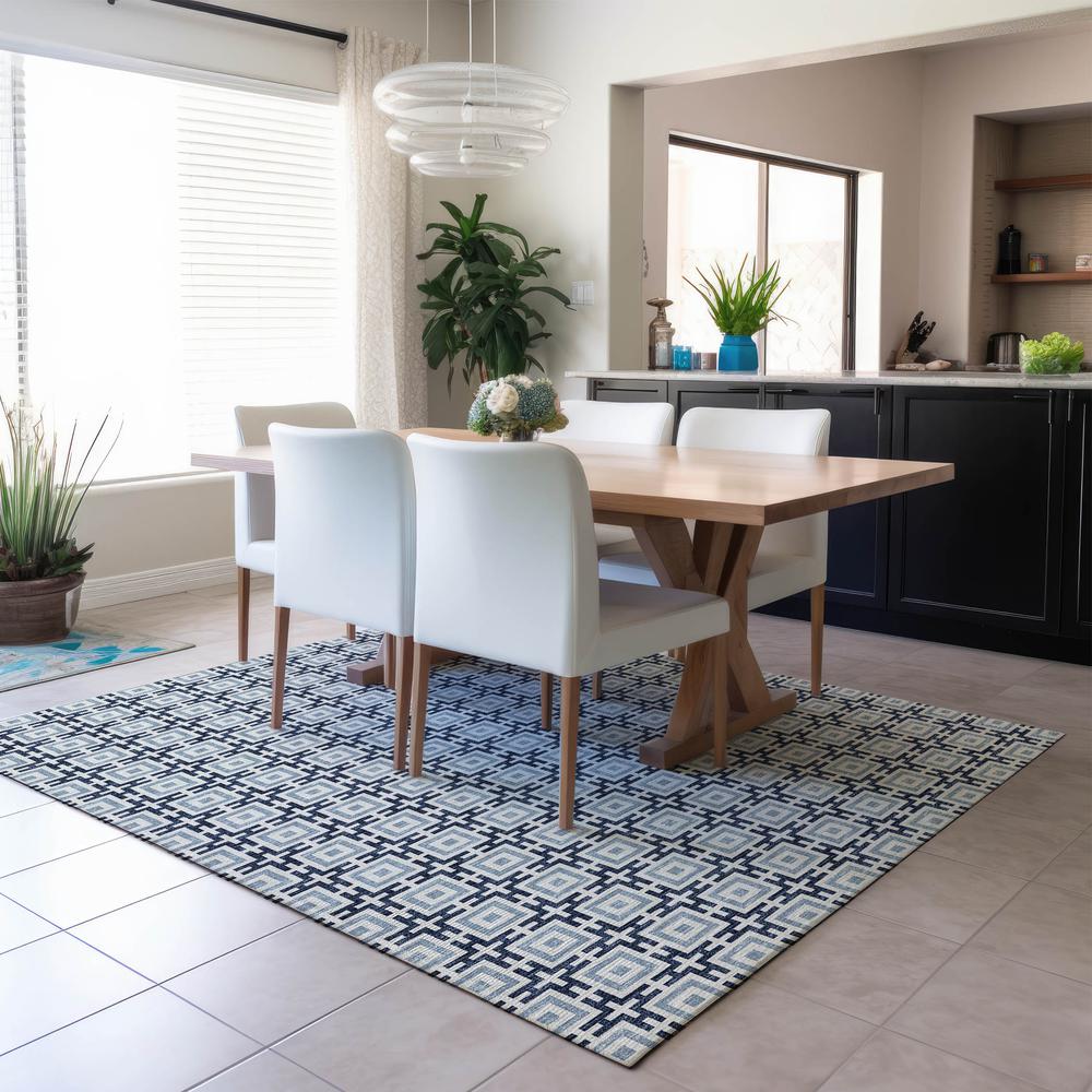 Indoor/Outdoor Marlo MO1 Navy Washable 9' x 12' Rug