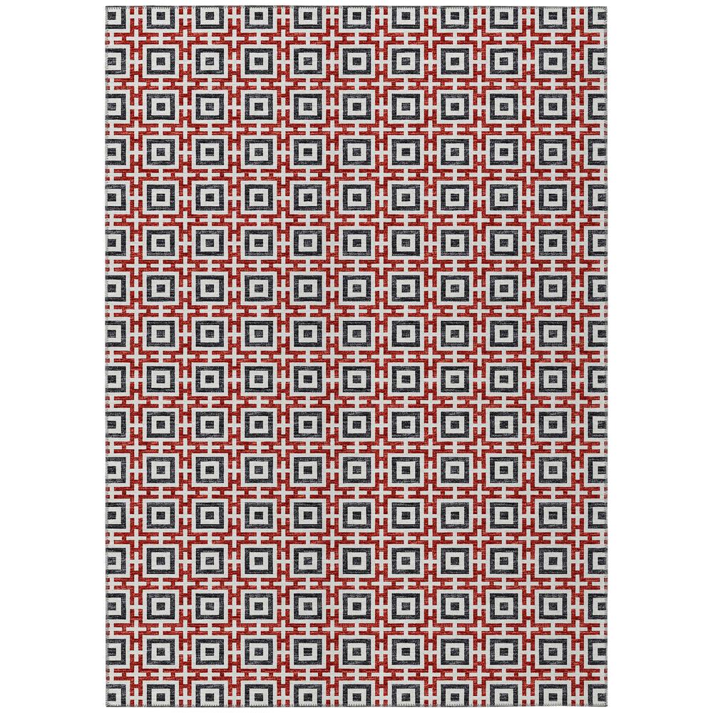 Indoor/Outdoor Marlo MO1 Red Washable 3' x 5' Rug