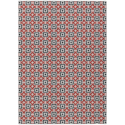 Indoor/Outdoor Marlo MO1 Red Washable 3' x 5' Rug