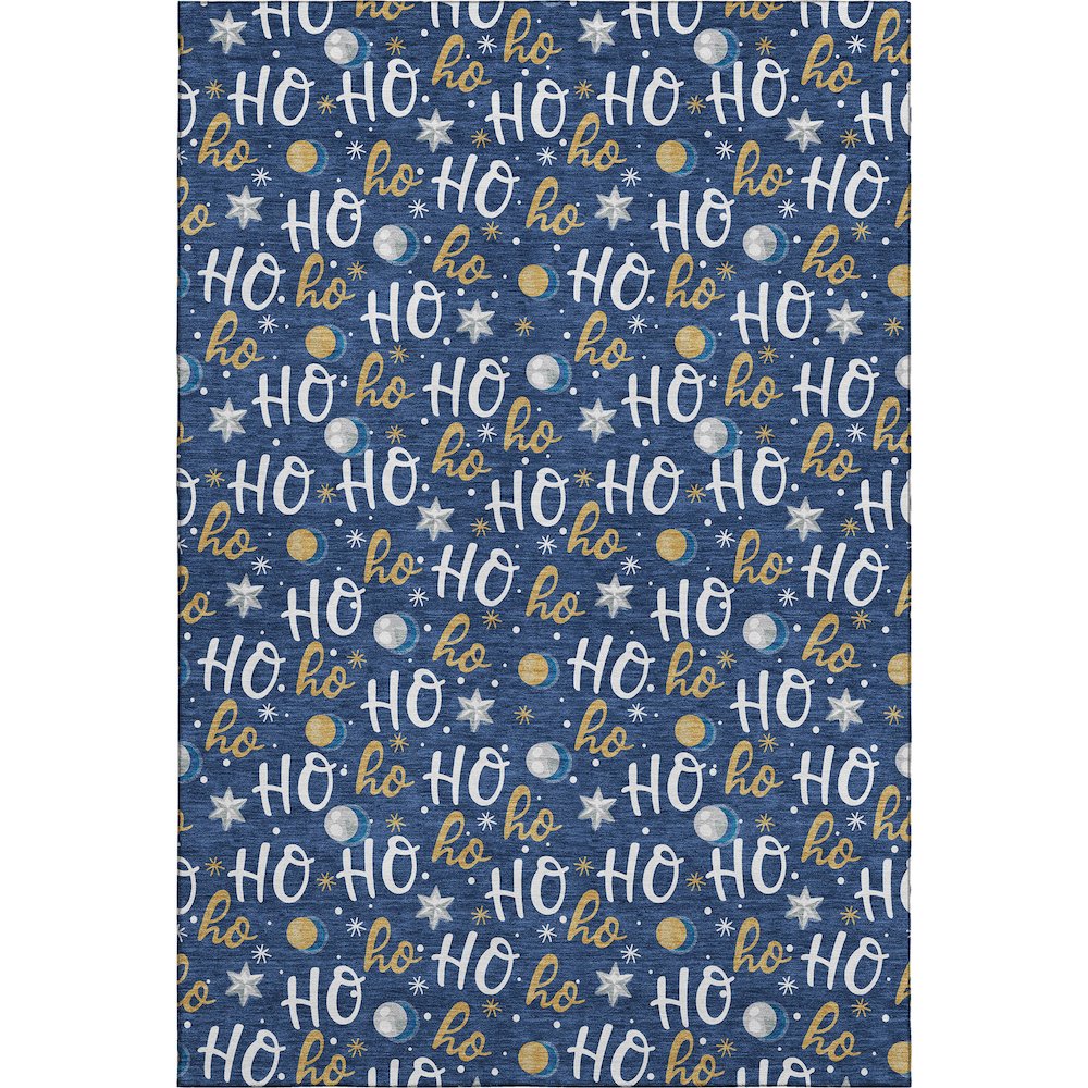 Luxury Washable Indoor/Outdoor Merry & Bright Navy 9' x 12' Rug