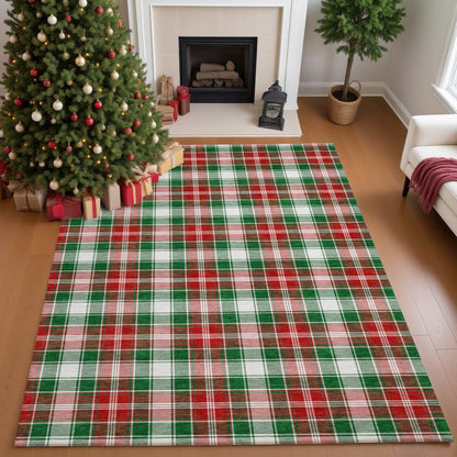 Luxury Washable Indoor/Outdoor Merry & Bright Emerald 9' x 12' Rug