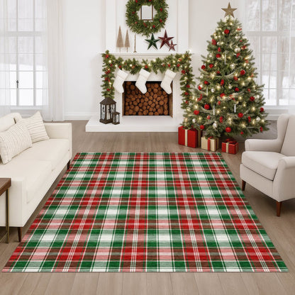 Luxury Washable Indoor/Outdoor Merry & Bright Emerald 9' x 12' Rug