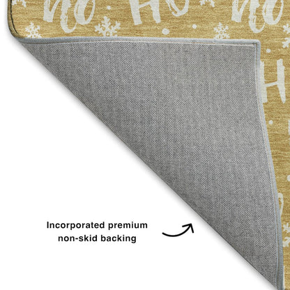 Luxury Washable Indoor/Outdoor Merry & Bright Gold 5' x 7'6" Rug