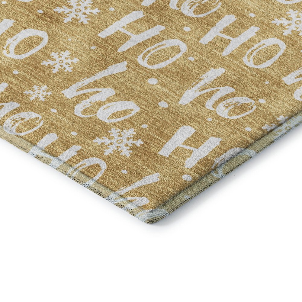 Luxury Washable Indoor/Outdoor Merry & Bright Gold 5' x 7'6" Rug