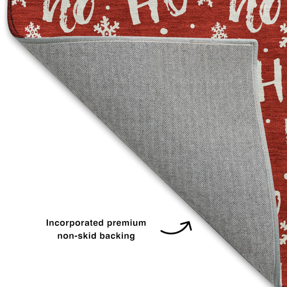 Luxury Washable Indoor/Outdoor Merry & Bright Red 5' x 7'6" Rug