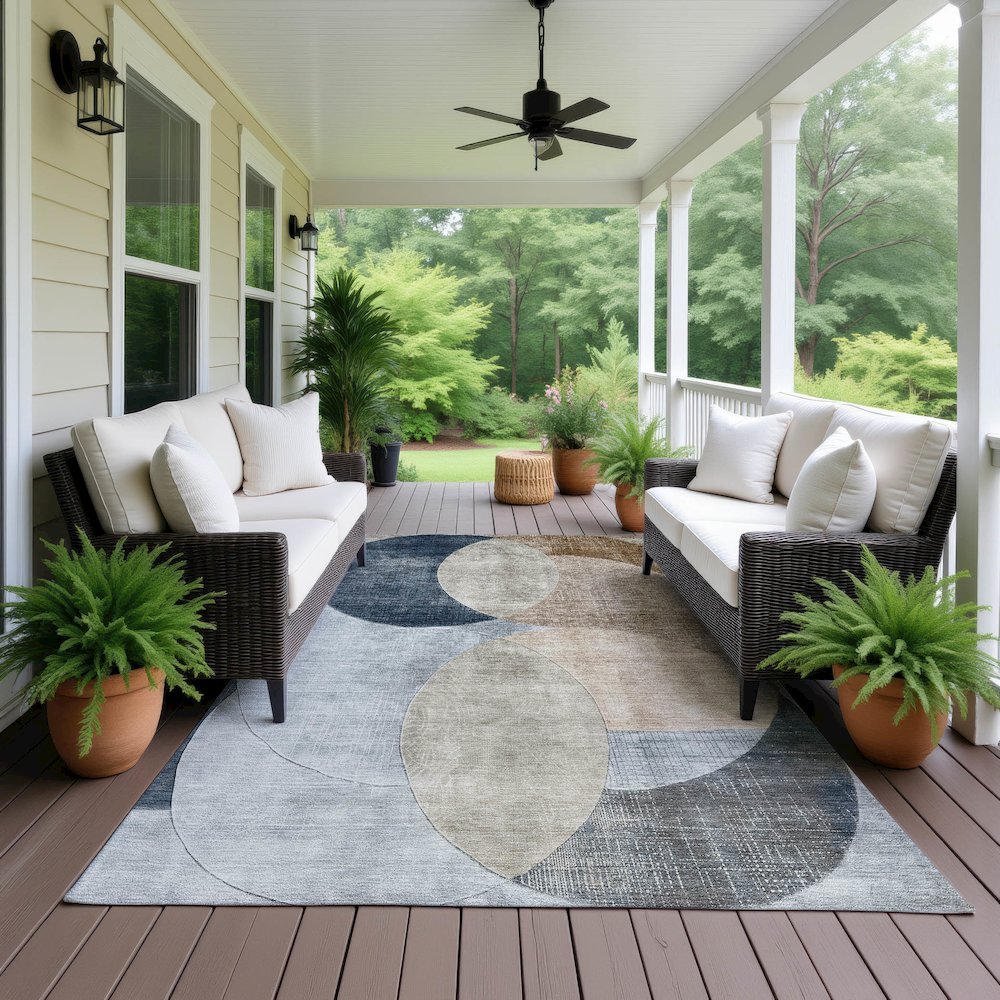 Machine Washable Indoor/Outdoor Neo Sky 9' x 12' Rug