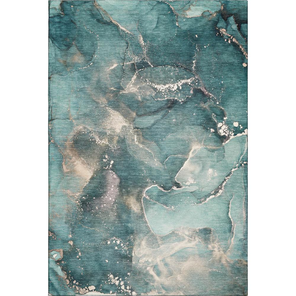 Luxury Washable Odyssey OY11 Teal 8' x 10' Rug