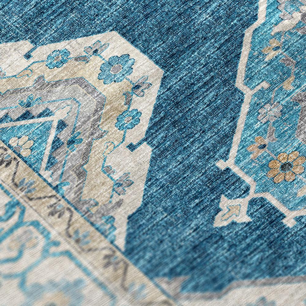 Indoor/Outdoor Marbella MB1 Indigo Washable 2'3" x 12' Runner Rug