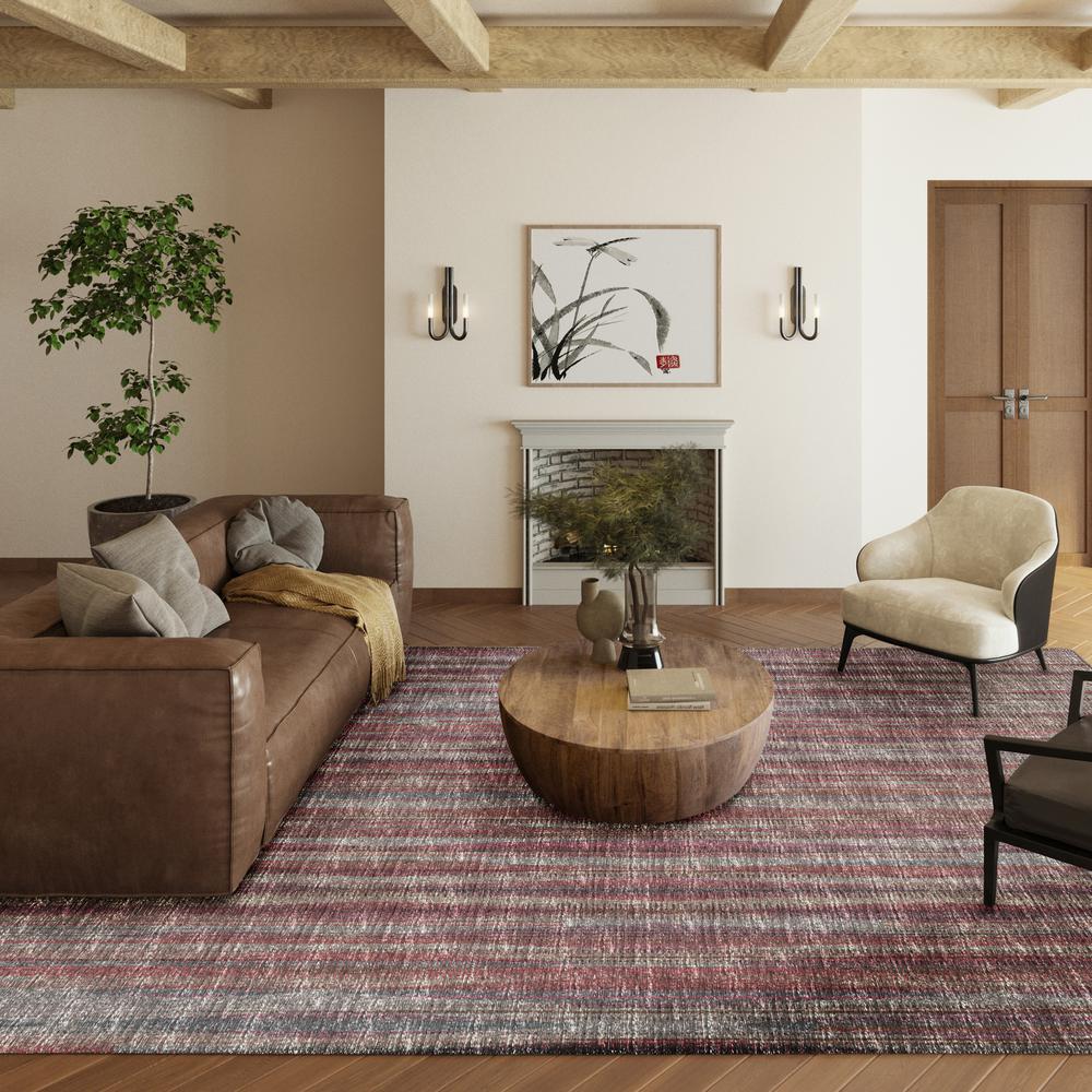 Waverly Burgundy Contemporary Striped 8' x 10' Area Rug Burgundy AWA31